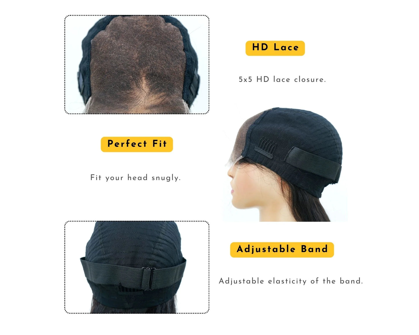 Preplucked Glueless Tiny Knots Human Hair Lace Front Body Wave Hair Wig 5X5 Hd Lace Wig With Baby Hair