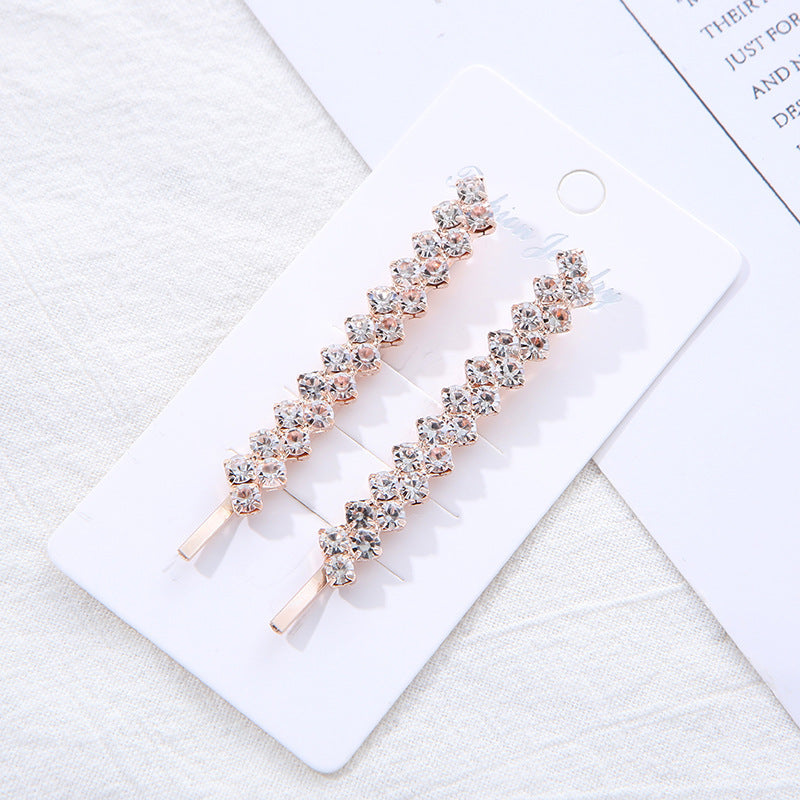 Elegant Rhinestone Polka Dot Hairpins - Electroplated Black, Gold, Silver, and Rose Gold