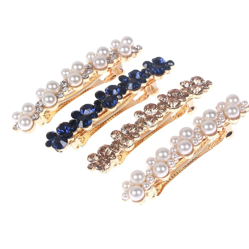 Elegant South Korea Imported Pearl & Rhinestone Hair Clip – Chic Spring Side & Tail Clip for Girls
