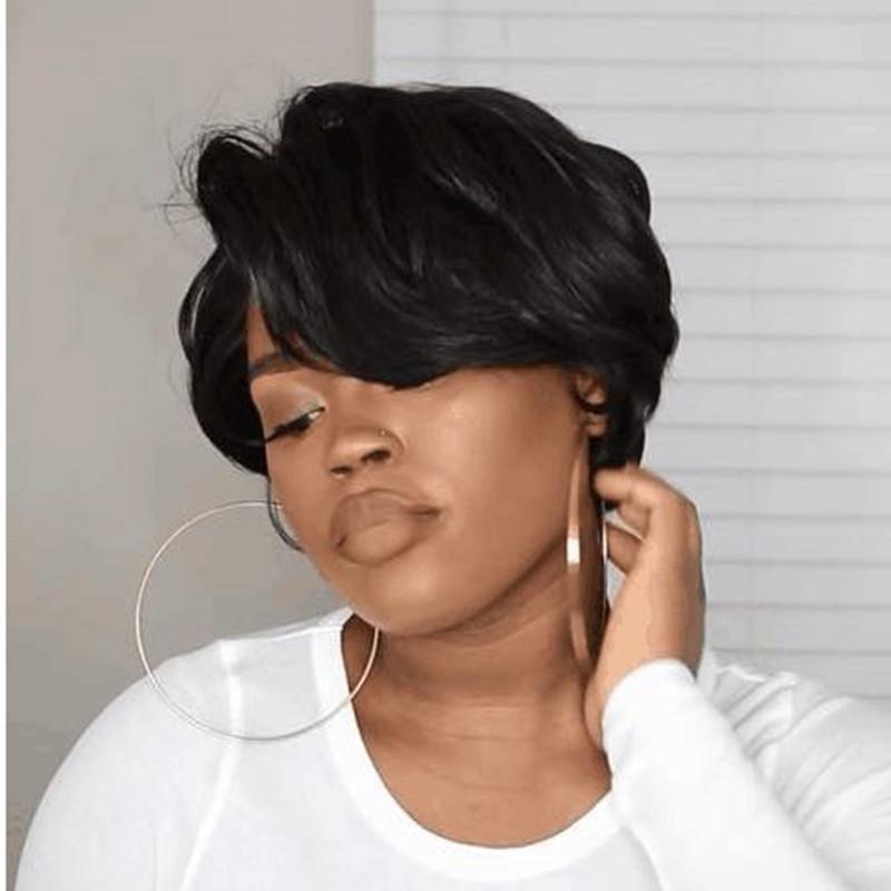 Elegant Short Bob Lace Frontal Wig for Black Women – Black Human Hair