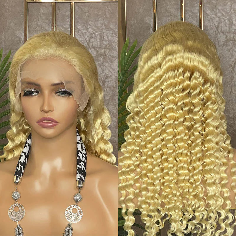 Hair 613 Blonde Deep Wave Wig 13x4 Lace Front Wig Lace Frontal Wig Pre Plucked