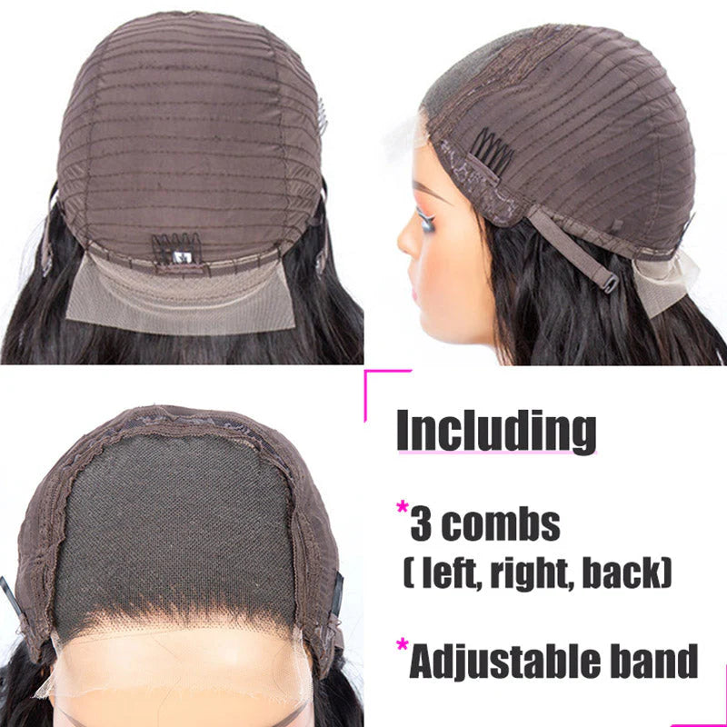 Natural Black Heavy Density Loose Wave 4x4/5x5/6x6 HD Lace Closure Wig Human Hair Wig