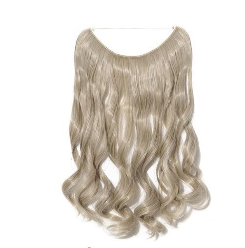 S-noilite 20-Inch Invisible Wire No Clips Hair Extensions – Silky Straight Synthetic Fish Line Hairpieces