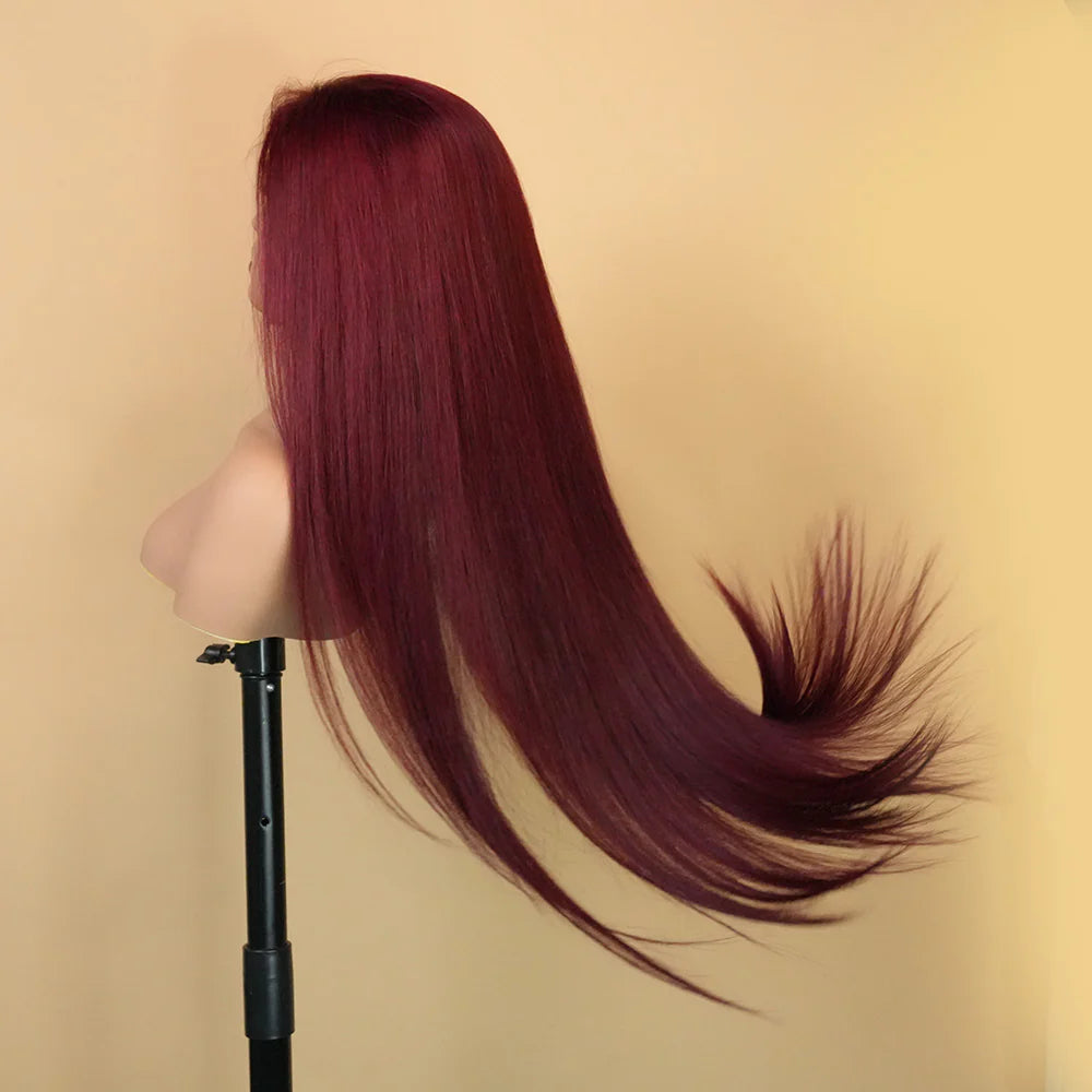 Hair 99J Wig Human Hair Wig 13x4 Lace Front Wig Straight Lace Frontal Wig