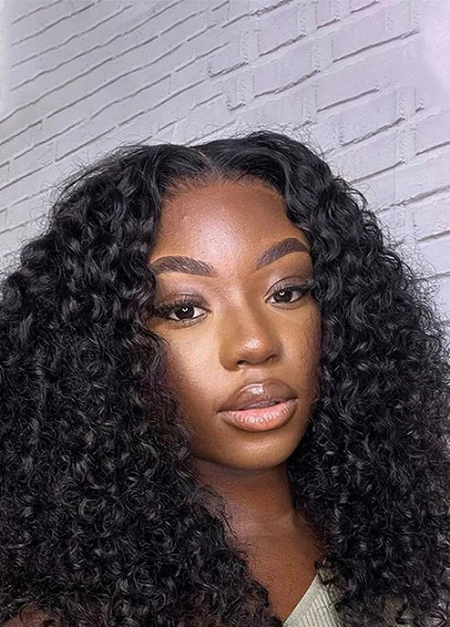26+ Inch Deep Wave Human Hair Wig | Transparent Swiss Lace for Natural Beauty