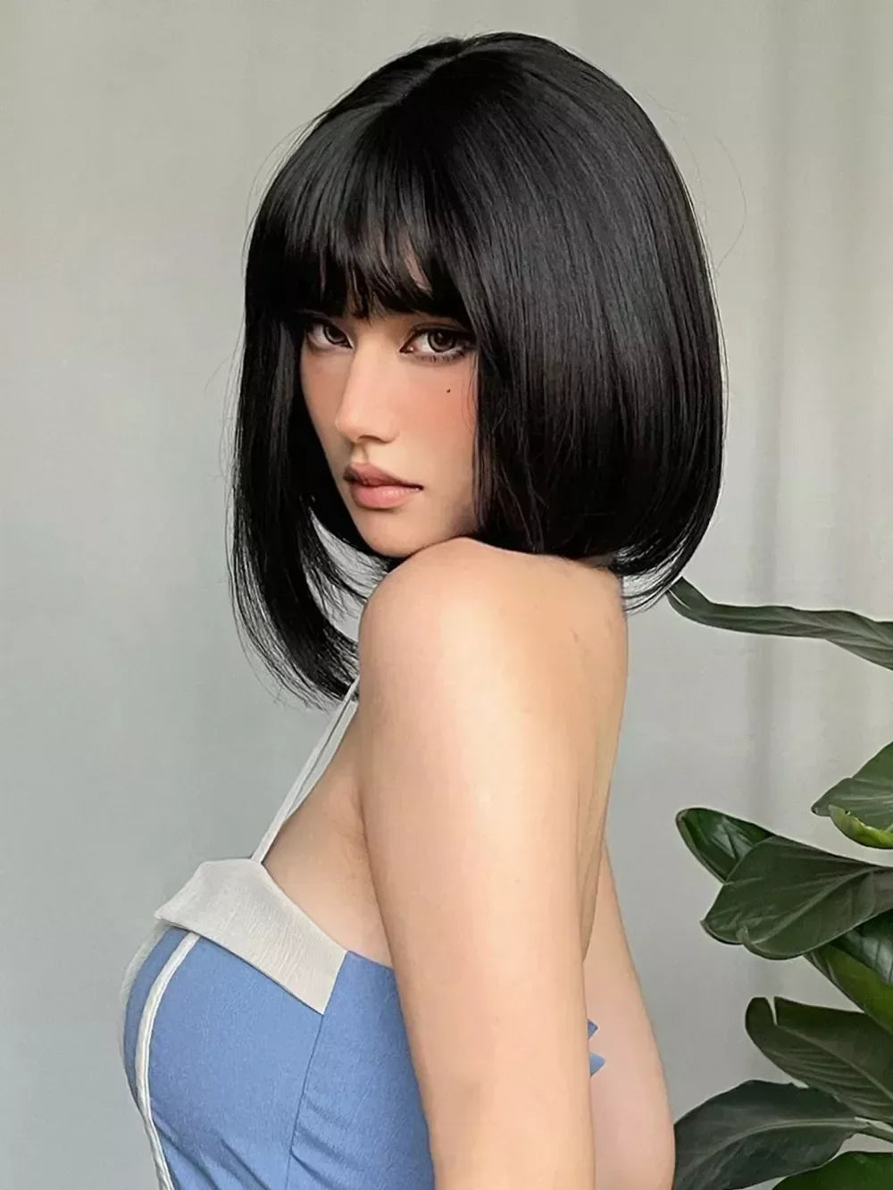 Long Straight Human Hair Wig – Swiss Lace, Transparent Lace, Customizable Length and Color