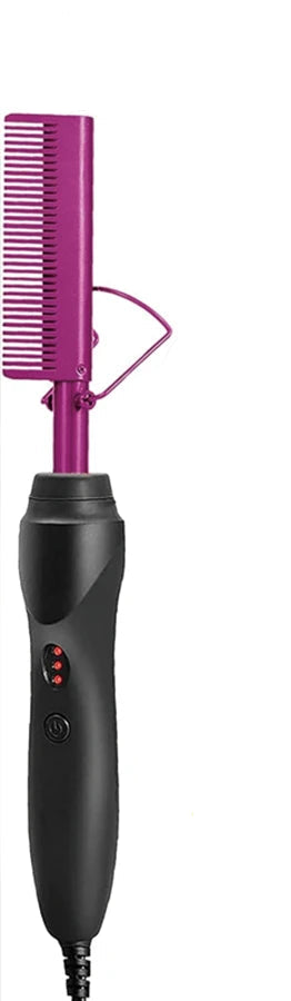 Professional Electric Hot Comb with Adjustable Temperature | Anti-Frizz Hair Straightener for All Hair Types