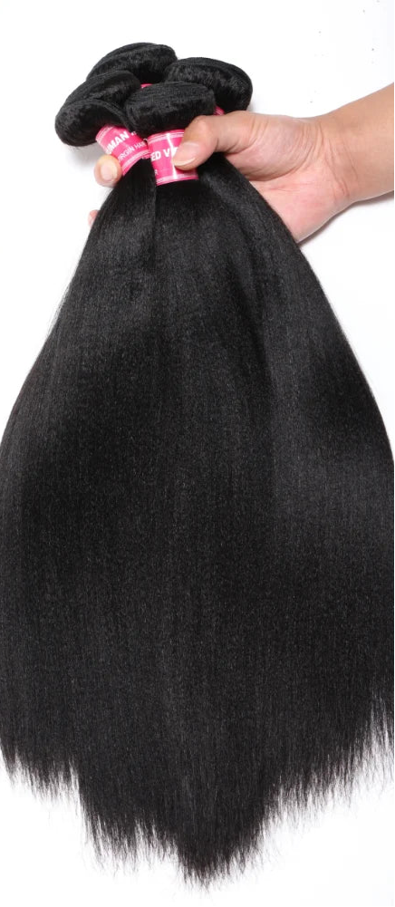 UNice Yaki Straight Human Hair Bundles – 1/3/4 PCS, 100g Per Bundle, Natural Color, Sew-In Weaves, 8-26 Inch