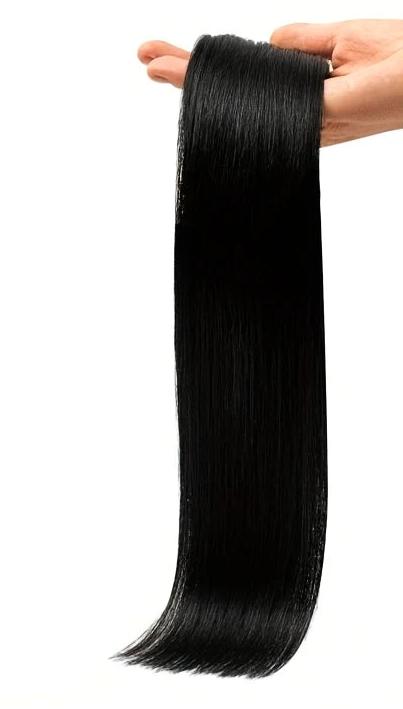 Natural Black Tape-In Human Hair Extensions | 100% Real Human Hair | Straight, Soft & Reusable