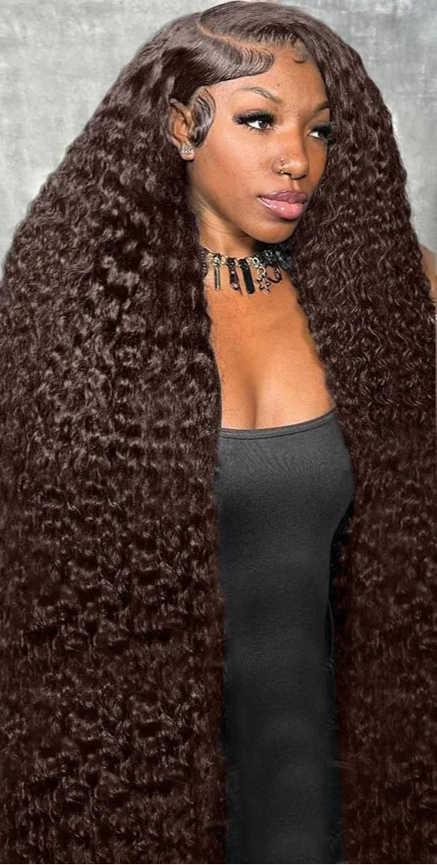 26+ Inch Curly Human Hair Lace Front Wig – Transparent French Lace, Dye-Friendly, Natural Look