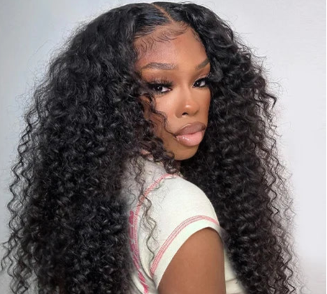 26+ Inch Deep Wave Lace Closure Wig – Transparent Lace, Natural & Stylish