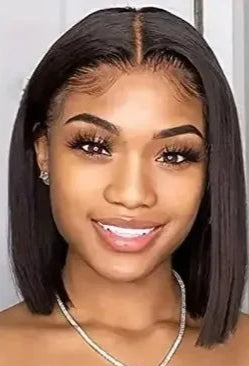 Short Straight 5x5 Lace Front Wig – Transparent Swiss Lace