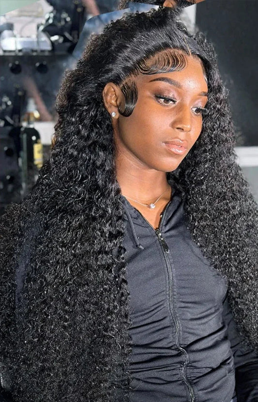 26+ Inch Deep Wave Virgin Hair Lace Front & 13x6 Lace Wig – Transparent Swiss Lace