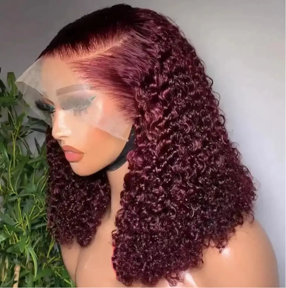 Short Deep Wave Lace Front Wig – Transparent Swiss Lace, 4-16 inches