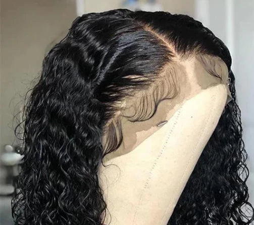 Short Deep Wave Lace Front Wig – Hair, Transparent Swiss Lace