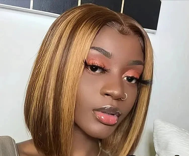 Premium Malaysian Straight Short Lace Wig – 100% Human Hair, Transparent French Lace