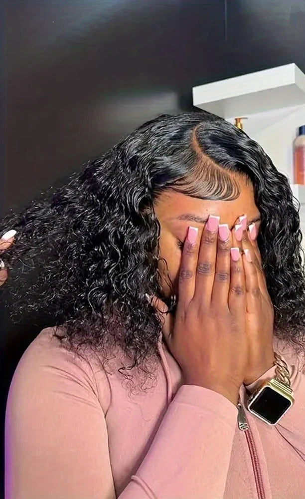 Premium Deep Wave Lace Front Wig – Short 4-16 Inches, Transparent Lace, No Chemicals