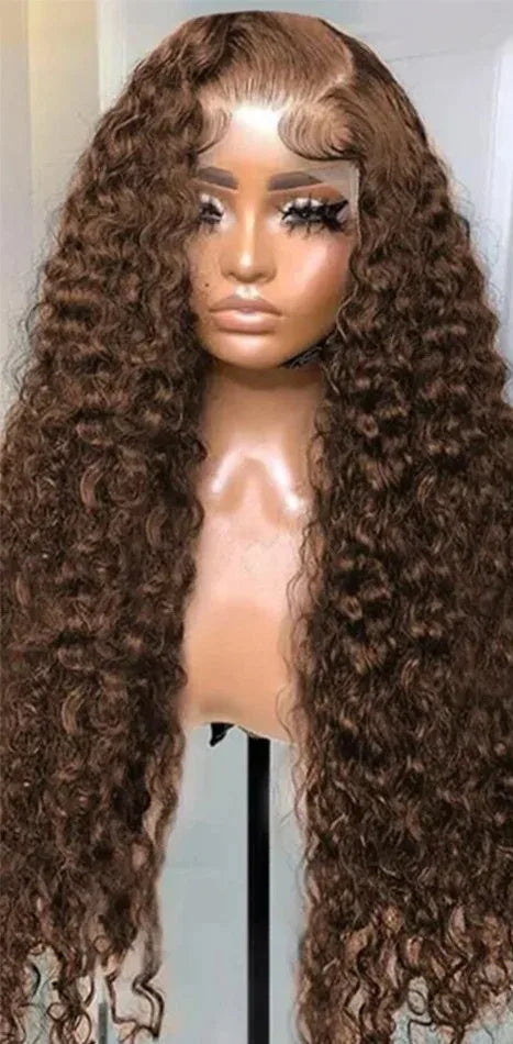 Long Curly Lace Front Wig – 26+ Inches, Hair, French Lace, Permable, Customizable Color