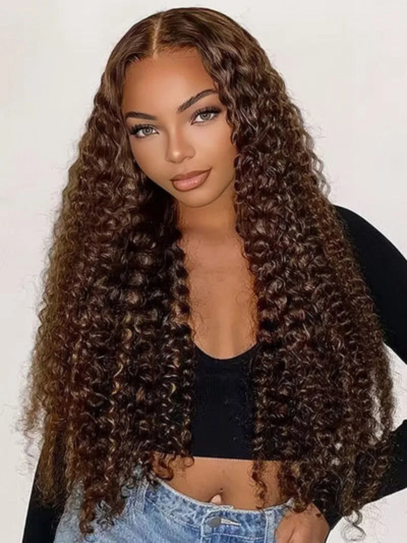 Kinky Curly Full Lace Wig – 26+ Inches Hair, Transparent Lace, 100% Human Hair