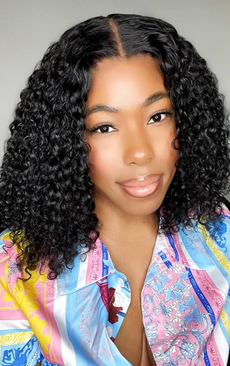 Short Deep Wave Lace Front Wig – Hair, Transparent Swiss Lace