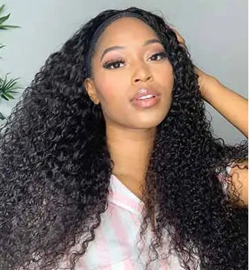Jerry Curl Headband Wig – Human Hair, Glueless, Easy to Wear, Natural Look