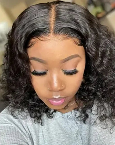 Premium Deep Wave Lace Front Wig – Short 4-16 Inches, Transparent Lace, No Chemicals