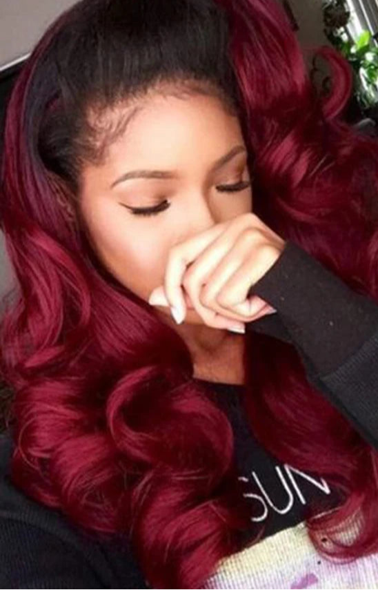 Ombre Body Wave Lace Front Human Hair Wig – 100% Human Hair, Transparent HD Lace, Customizable & No Shedding