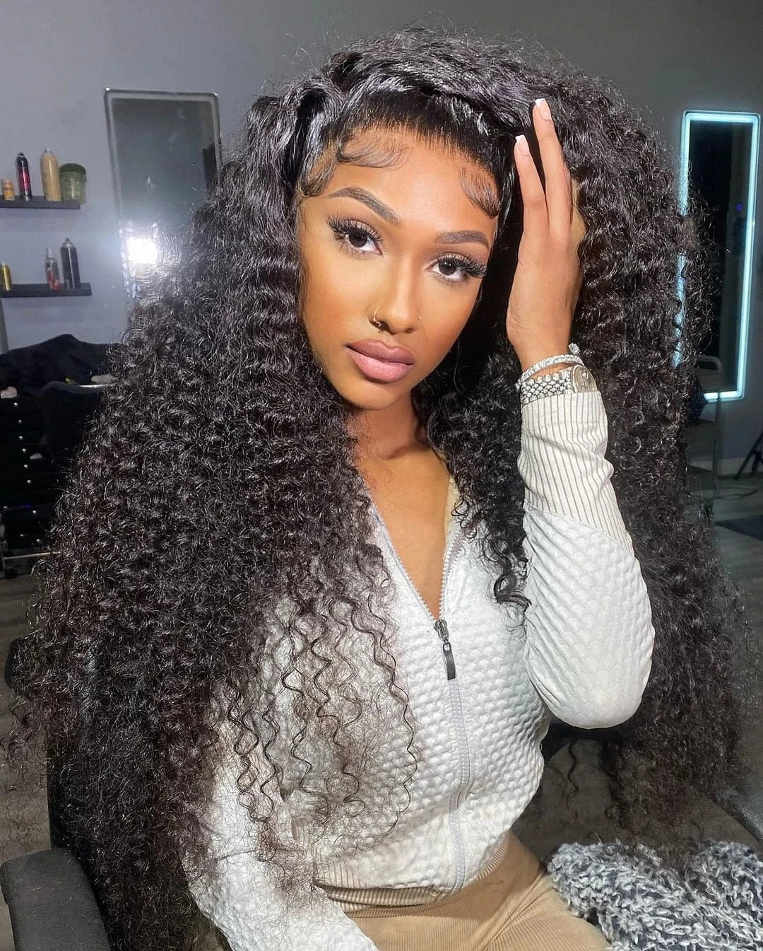 Loose Wave Human Hair Wig – 26+ Inch Transparent Swiss Lace Front Wig