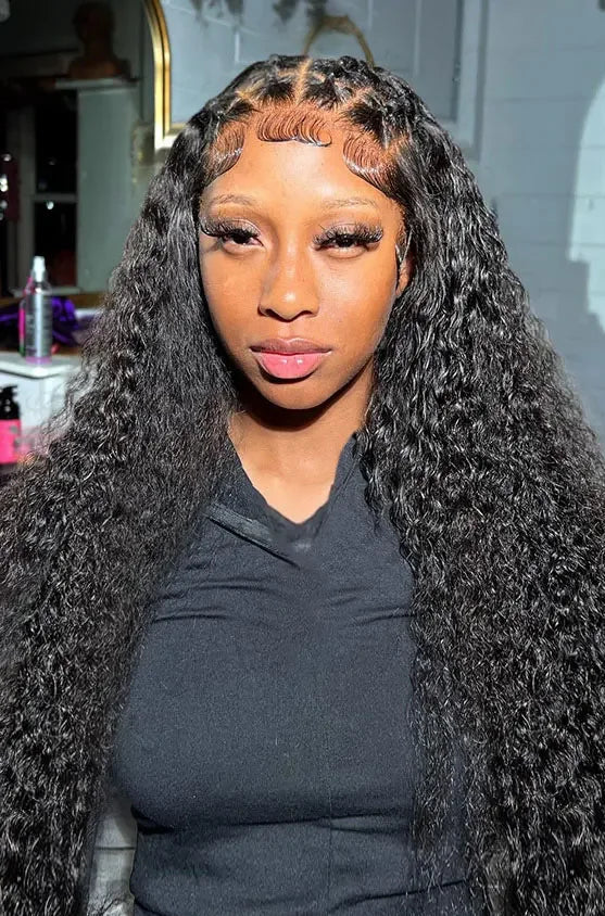 Virgin Deep Wave Lace Front Wig – 26+ Inches, 13x6 Lace, Transparent Swiss Lace, 100% Human Hair