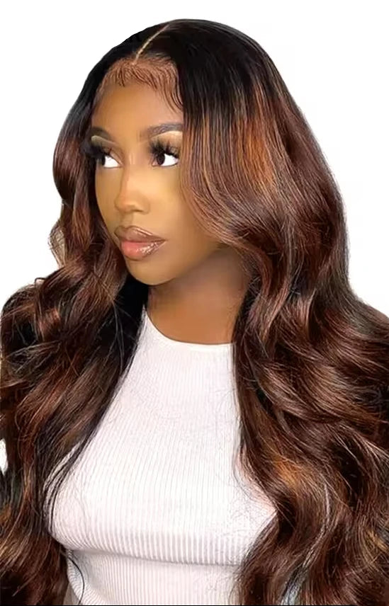 4/30 Highlight Body Wave Human Hair Bundles - 100% Highlighted Hair, Machine Double Weft, Can Be Permed & Dyed, Fast Delivery