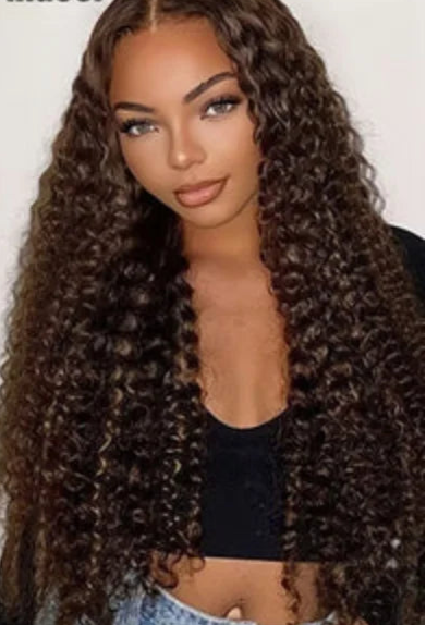Kinky Curly Full Lace Wig – 26+ Inches Hair, Transparent Lace, 100% Human Hair