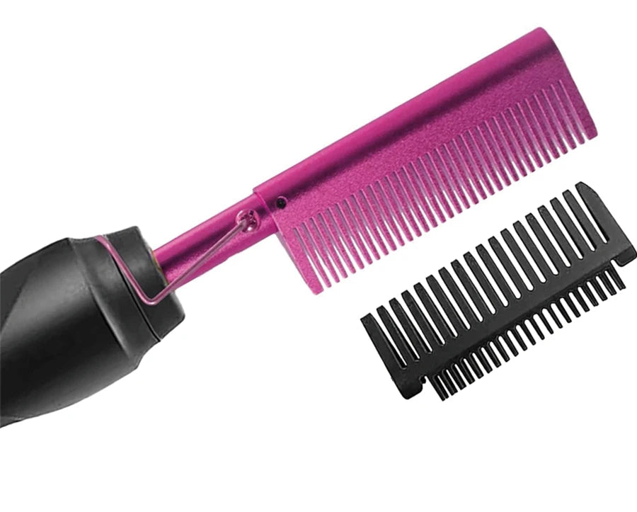 Professional Electric Hot Comb with Adjustable Temperature | Anti-Frizz Hair Straightener for All Hair Types