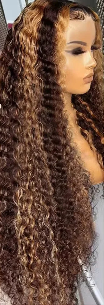 Deep Wave Lace Front Wig – Transparent Swiss Lace, Average Cap Size, Chemical-Free, Suitable for Darker Dye Colors