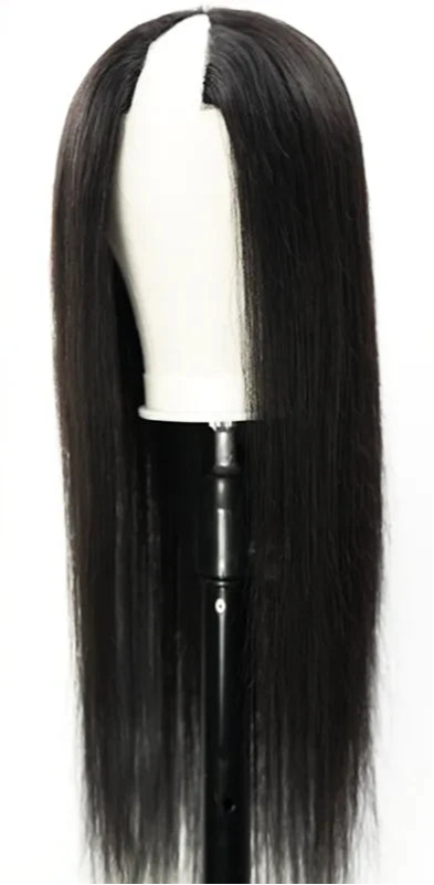 V U Part Wig – 100% Peruvian Human Hair, Natural Look, No Glue, 30-34 Inch Curly Wig for Women