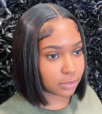 Short Straight Human Hair Lace Wig – 4x4 & 13x4 Light Brown Lace, Hair, 4-16 Inches