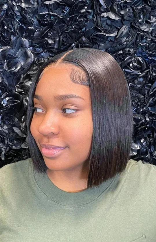 Short Straight Human Hair Lace Wig – 4x4 & 13x4 Light Brown Lace, Hair, 4-16 Inches