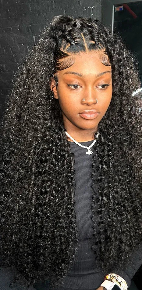 26+ Inch Deep Wave Virgin Hair Lace Front & 13x6 Lace Wig – Transparent Swiss Lace