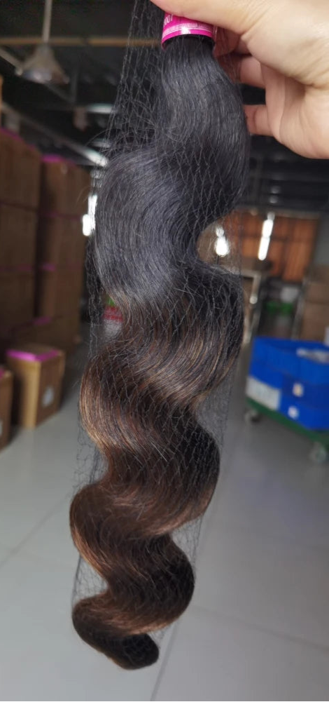 UNice Dark Root Ombre Brown Body Wave Human Hair Bundles – 100% Human Hair, 3/4 PCS Deal, Dyeable & Permed