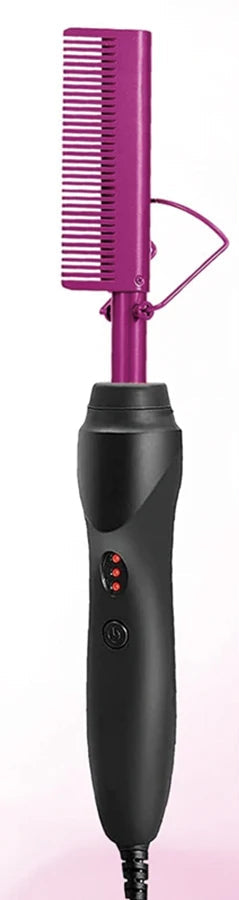 Professional Electric Hot Comb with Adjustable Temperature | Anti-Frizz Hair Straightener for All Hair Types