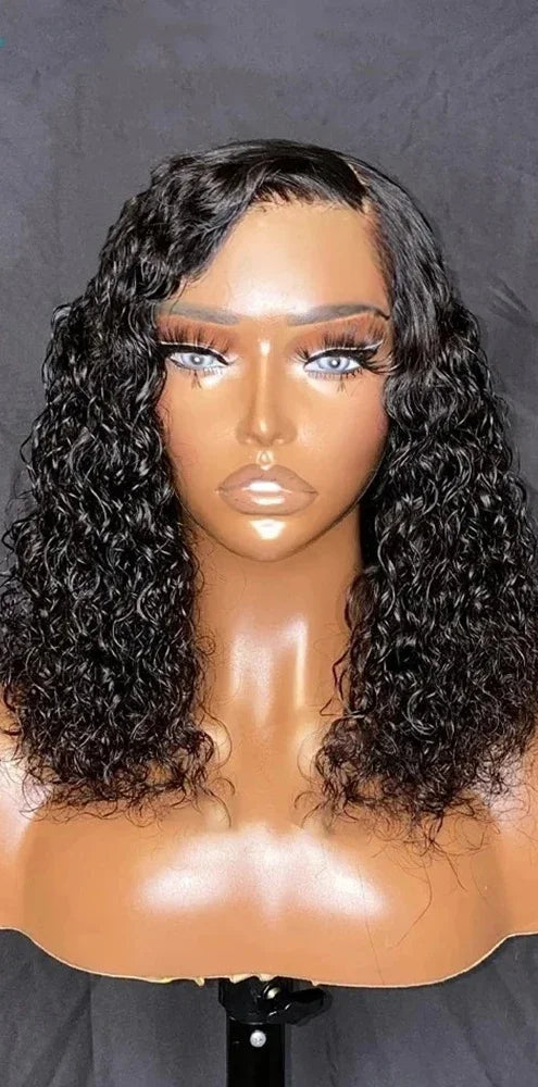 26+ Inch Deep Wave Human Hair Wig | Transparent Swiss Lace for Natural Beauty