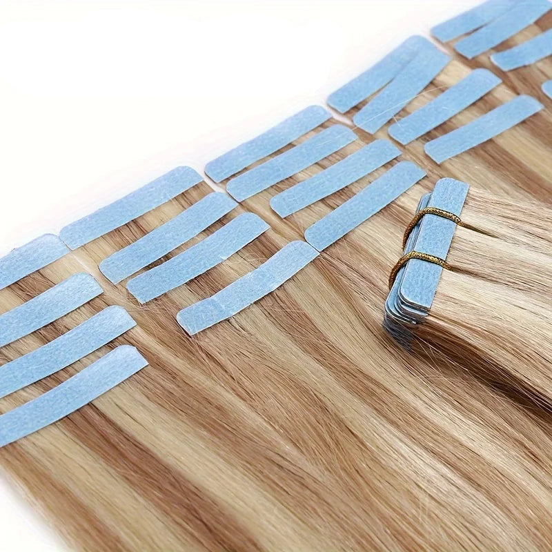 Premium 100% Human Hair Straight Tape-In Extensions | 20 Pcs for Natural Volume & Length