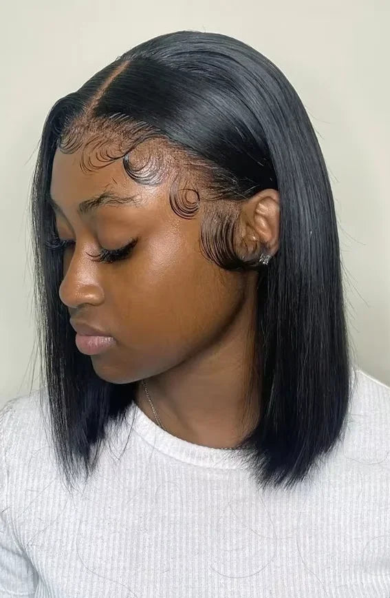 55 and 136 Lace Front Wig – 100% Hair, Straight, Transparent Lace, 4-16 Inch