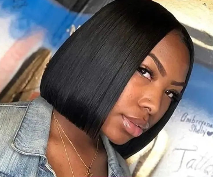 Straight Lace Front Wig – 100% Hair, Transparent French Lace, 4-16 Inch