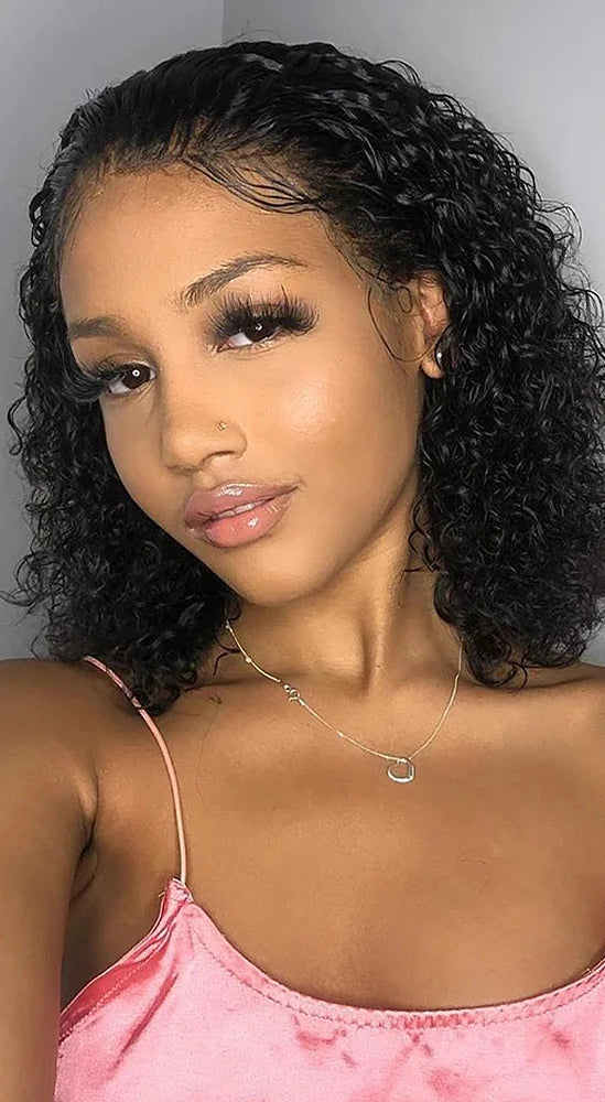 26+ Inch Deep Wave Human Hair Wig | Transparent Swiss Lace for Natural Beauty