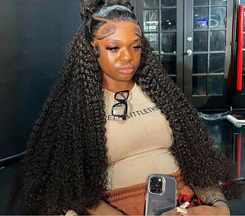 Luxury Deep Wave Lace Front Wig – 26+ Inch, HD Transparent Lace, Pre-Plucked, 180%-200% Density