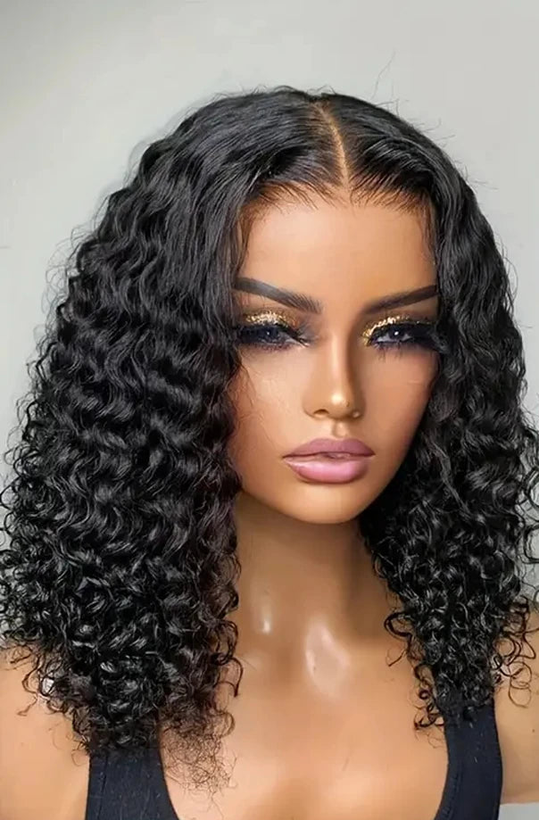 Premium Deep Wave Lace Front Wig – Short 4-16 Inches, Transparent Lace, No Chemicals