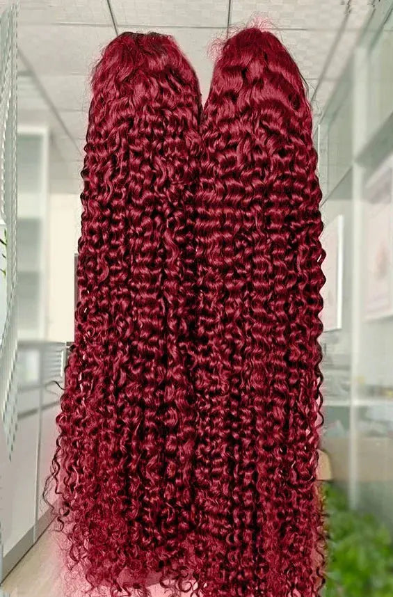 Long 26+ Inch Deep Wave Lace Front Wig – Transparent Swiss Lace, 100% Human Hair