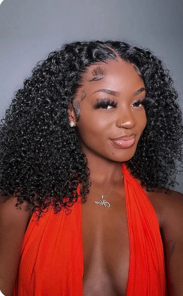 Short Deep Wave Lace Front Wig – Hair, Transparent Swiss Lace