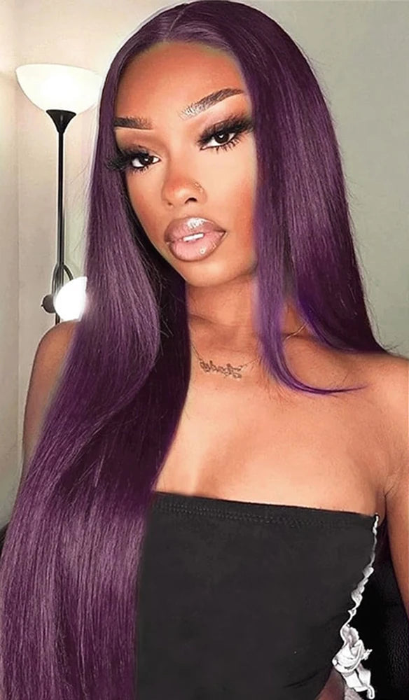 180% Density Straight Synthetic Lace Front Wig – Heat-Resistant, Natural Look, Soft and Comfortable Fit