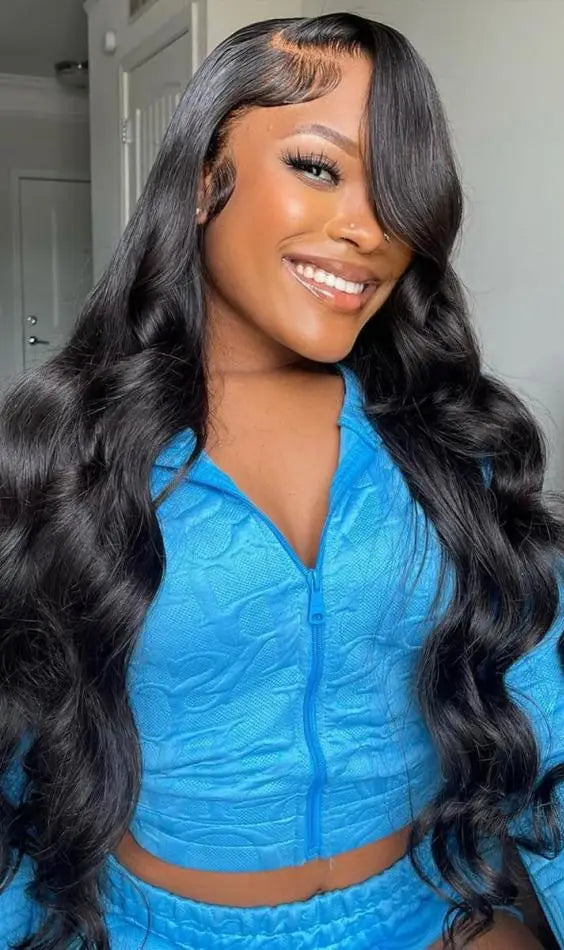 26-Inch Body Wave Lace Front Wig – Transparent Swiss Lace, 180% Density Human Hair